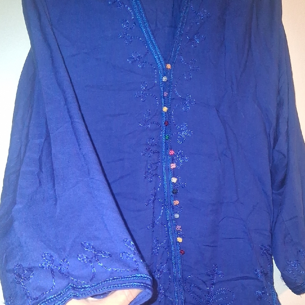 Med Elegant Blue Women's Top